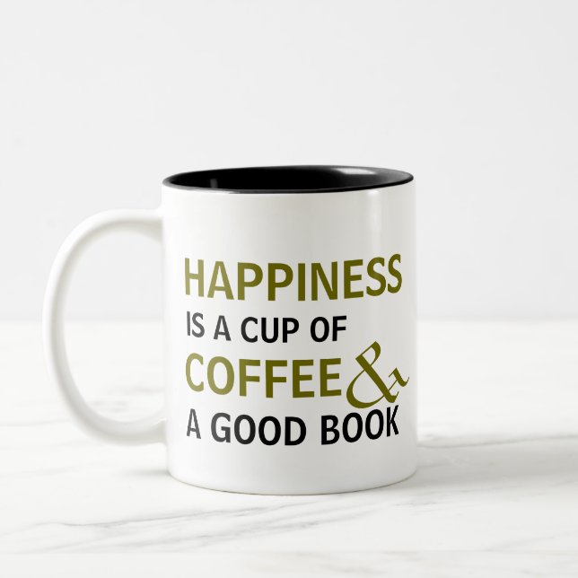 Happiness is a Cup of Coffee & Good Book Novelty (Left)