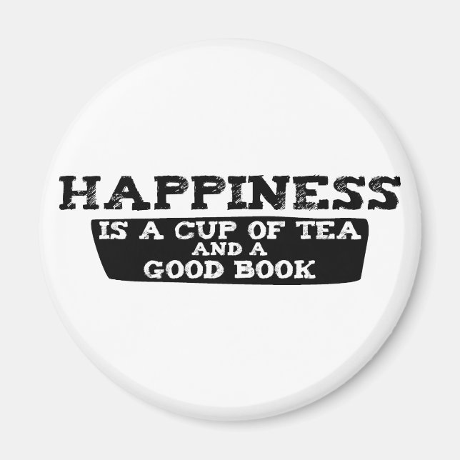 Happiness is a Cup of Tea and a Good Book Magnet (Front)
