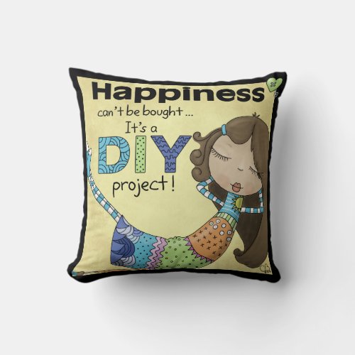 Happiness is a DIY Project Throw Pillow