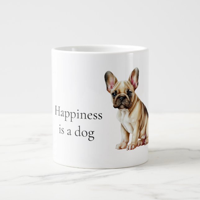 Happiness is a Dog Giant Coffee Mug (Front)