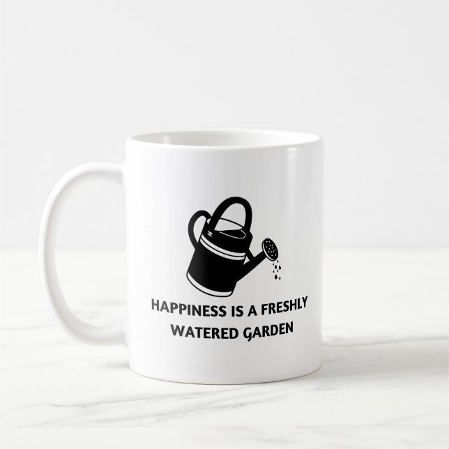 Happiness Is A Freshly Watered Garden | Gardening Coffee Mug (Left)
