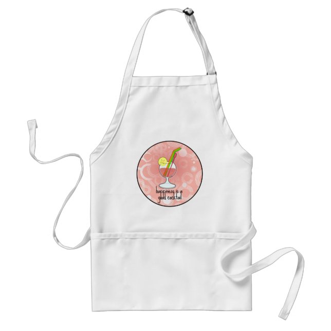 Happiness is a Good Cocktail Adult Apron (Front)