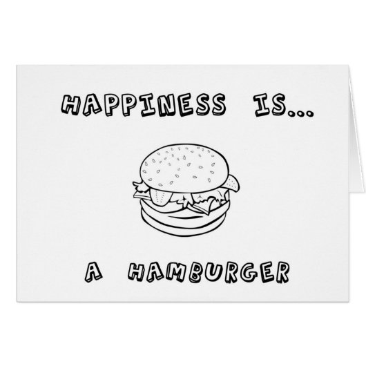 Happiness is a Hamburger Cards (Front Horizontal)
