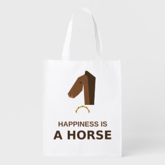 Happiness Is A Horse – Horse Lover Gift Grocery Bag
