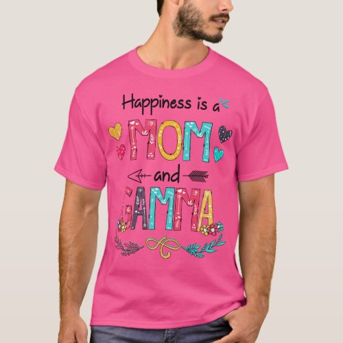 Happiness Is A Mom And Gamma Wildflower Happy Moth T_Shirt