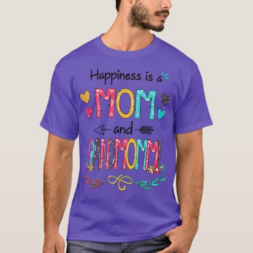 Happiness Is A Mom And Grandmommy Wildflower Happy T_Shirt