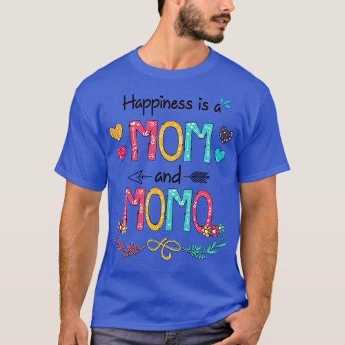 Happiness Is A Mom And Momo Wildflower Happy Mothe T_Shirt