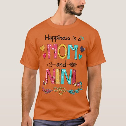 Happiness Is A Mom And Nini Wildflower Happy Mothe T_Shirt