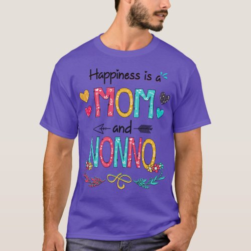 Happiness Is A Mom And Nonno Wildflower Happy Moth T_Shirt