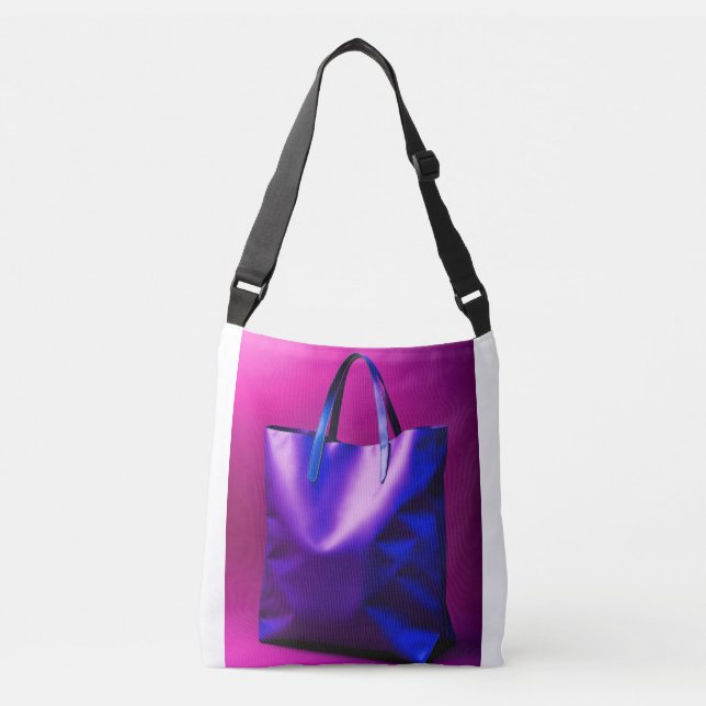 "Happiness is a new handbag." Crossbody Bag (Front)