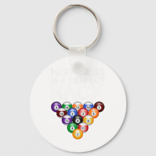 Happiness Is A Perfect Rack Perfect Rack Billiards Keychain