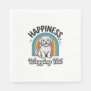 Happiness Is a Wagging Tail Dog Lover Design_1 Napkins