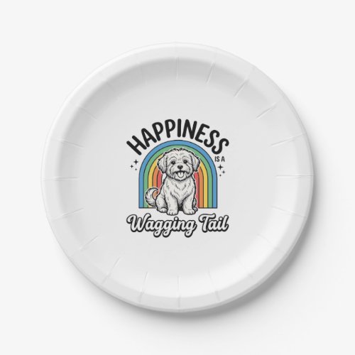 Happiness Is a Wagging Tail Dog Lover Design_1 Paper Plates