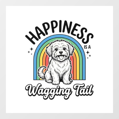 Happiness Is a Wagging Tail Dog Lover Design_1 Window Cling