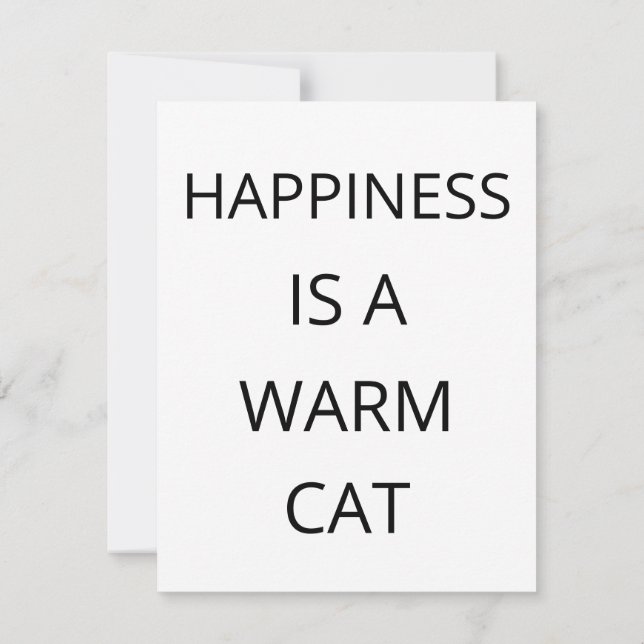 Happiness Is A Warm Cat Flat Card (Back)
