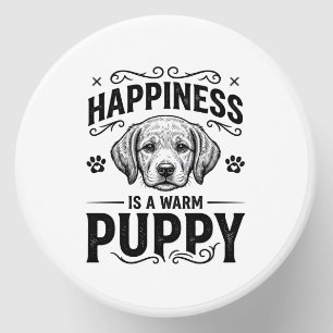 Happiness Is A Warm Puppy Vintage Dog Shirt Design Mini Candle Favors