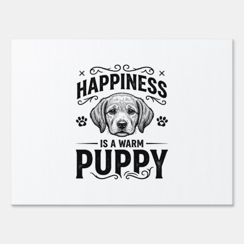 Happiness Is A Warm Puppy Vintage Dog Shirt Design Sign