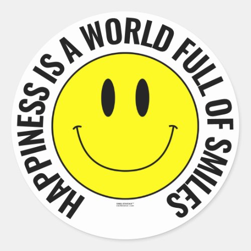 Happiness Is A World Full Of Smiles Smilie Sticker