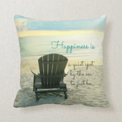Happiness Is Adirondack Chair Beach Pillow