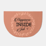 Happiness Is An Inside Job Blush Wreath Doormat