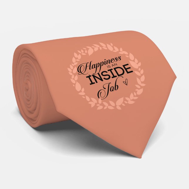 Happiness Is An Inside Job Blush Wreath Neck Tie (Rolled)