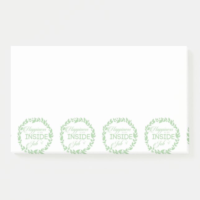 Happiness Is An Inside Job Green Wreath Post-it Notes (Front)