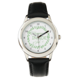 Happiness Is An Inside Job Green Wreath Watch