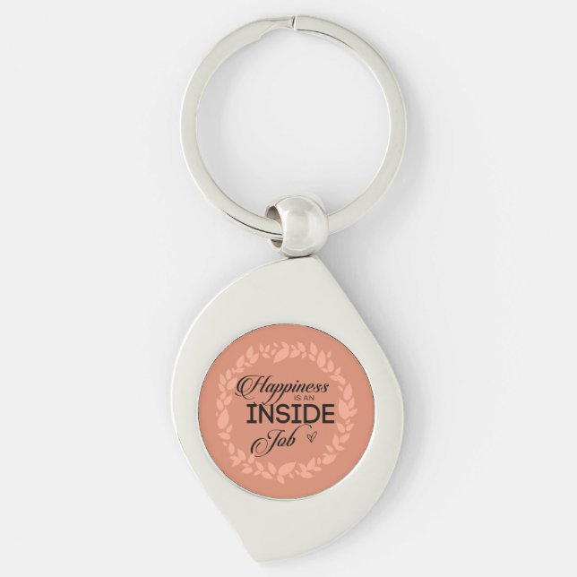 Happiness Is An Inside Job Wreath Keychain (Front)