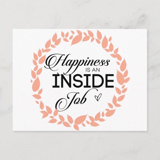 Happiness Is An Inside Job Wreath Postcard (Front)