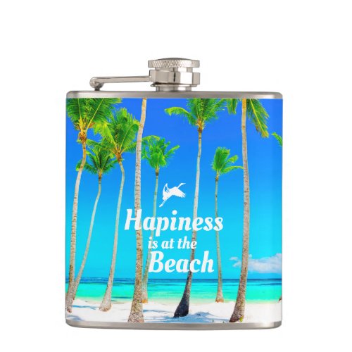 Happiness is at the Beach Flask