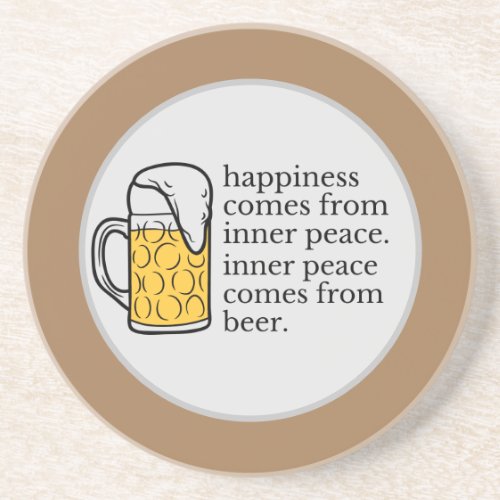 Happiness Is Beer Funny Quote Word Art   Coaster