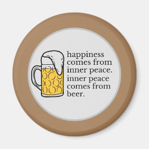 Happiness Is Beer Funny Quote Word Art Magnet