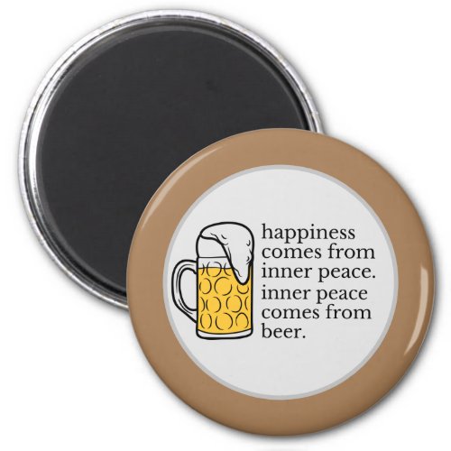 Happiness Is Beer Funny Quote Word Art   Magnet