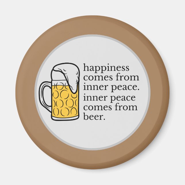Happiness Is Beer Funny Quote Word Art   Magnet (Front)