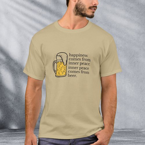Happiness Is Beer Funny Quote Word Art T_Shirt