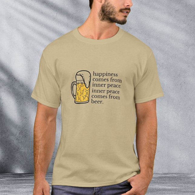 Happiness Is Beer Funny Quote Word Art T-Shirt (Creator Uploaded)