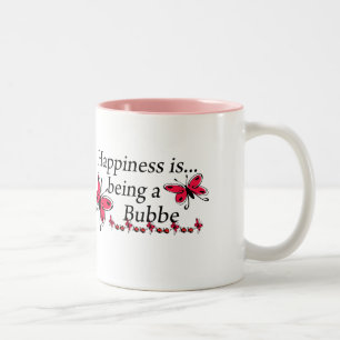 Happiness Is Being A Bubbe BUTTERFLY Two-Tone Coffee Mug