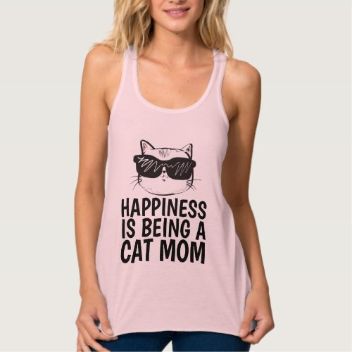 HAPPINESS IS BEING A CAT MOM T_Shirts