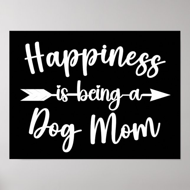 Happiness Is Being A Dog Mom Funny Dogs Lover Poster (Front)