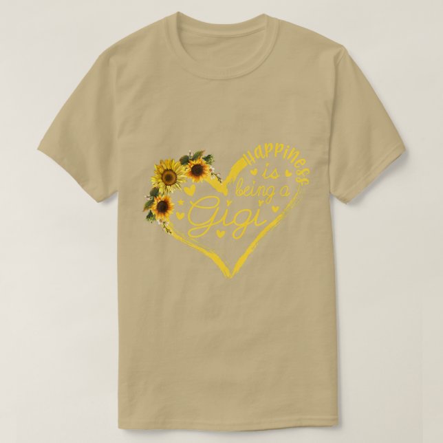 Happiness Is Being A Gigi Sunflower Grandma Mother T-Shirt (Design Front)