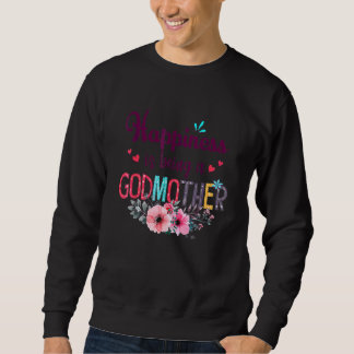 Happiness Is Being A Godmother Women Floral Decor Sweatshirt