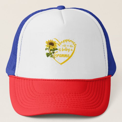 Happiness Is Being A Gramma Sunflower Mother_s Day Trucker Hat