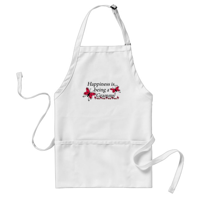 Happiness Is Being A Grammy BUTTERFLY Adult Apron (Front)