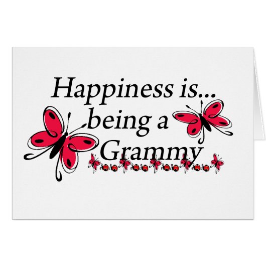 Happiness Is Being A Grammy BUTTERFLY Cards (Front Horizontal)