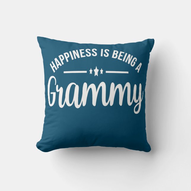 Happiness Is Being A Grammy Funny Cute Grandma  Throw Pillow (Front)
