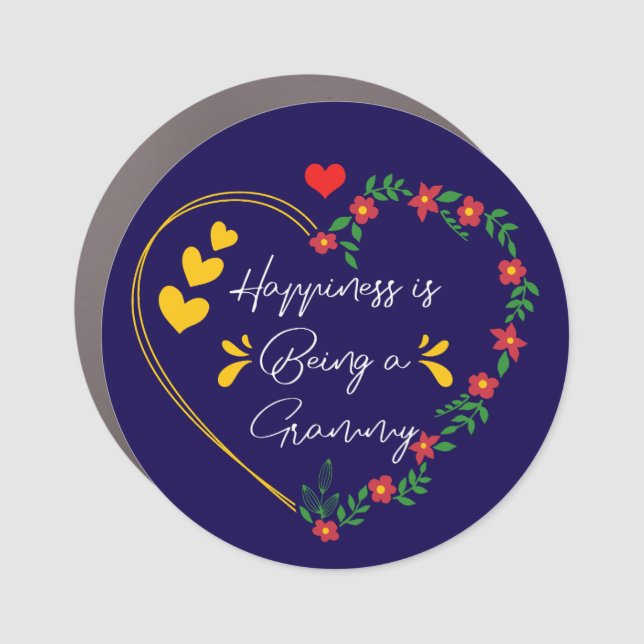 Happiness Is Being A Grammy Mother's Day Funny Car Magnet (Front)