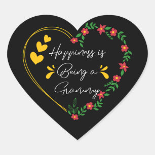 Happiness Is Being A Grammy Mother's Day Funny Heart Sticker