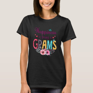 Happiness Is Being A Grams Ever Women Floral Decor T-Shirt