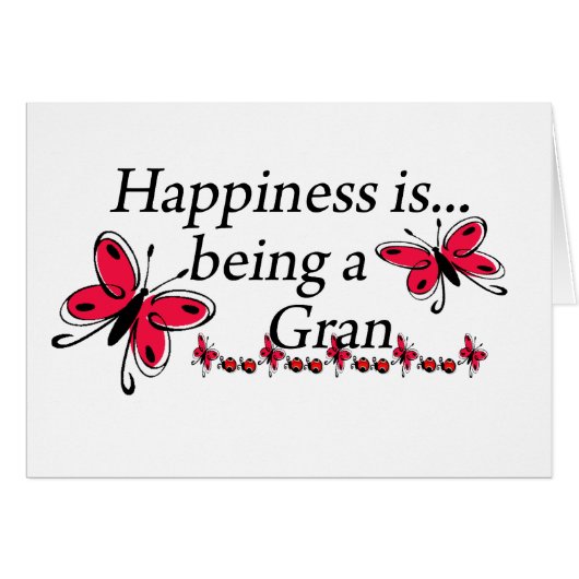Happiness Is Being A Gran BUTTERFLY Cards (Front Horizontal)