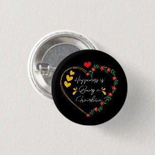 Happiness Is Being A Grandma Cute New Grandmother Button